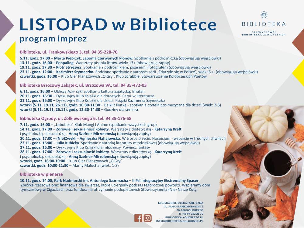 Wydarzenia listopad 2024 plakat