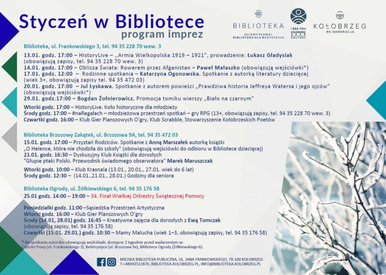 Plakat styczeń w Bibliotece