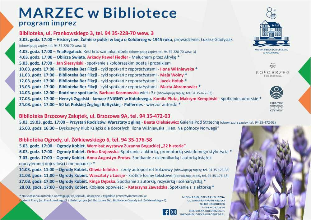 Plakat marzec w Bibliotece