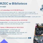 Plakat program zajęć w marcu w Bibliotece