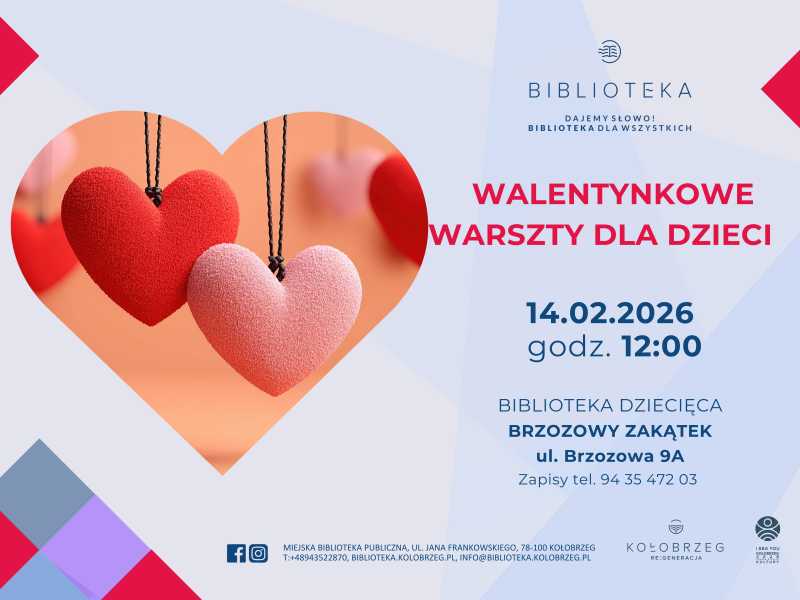 Walentynkowe warsztaty dla dzieci plakat
